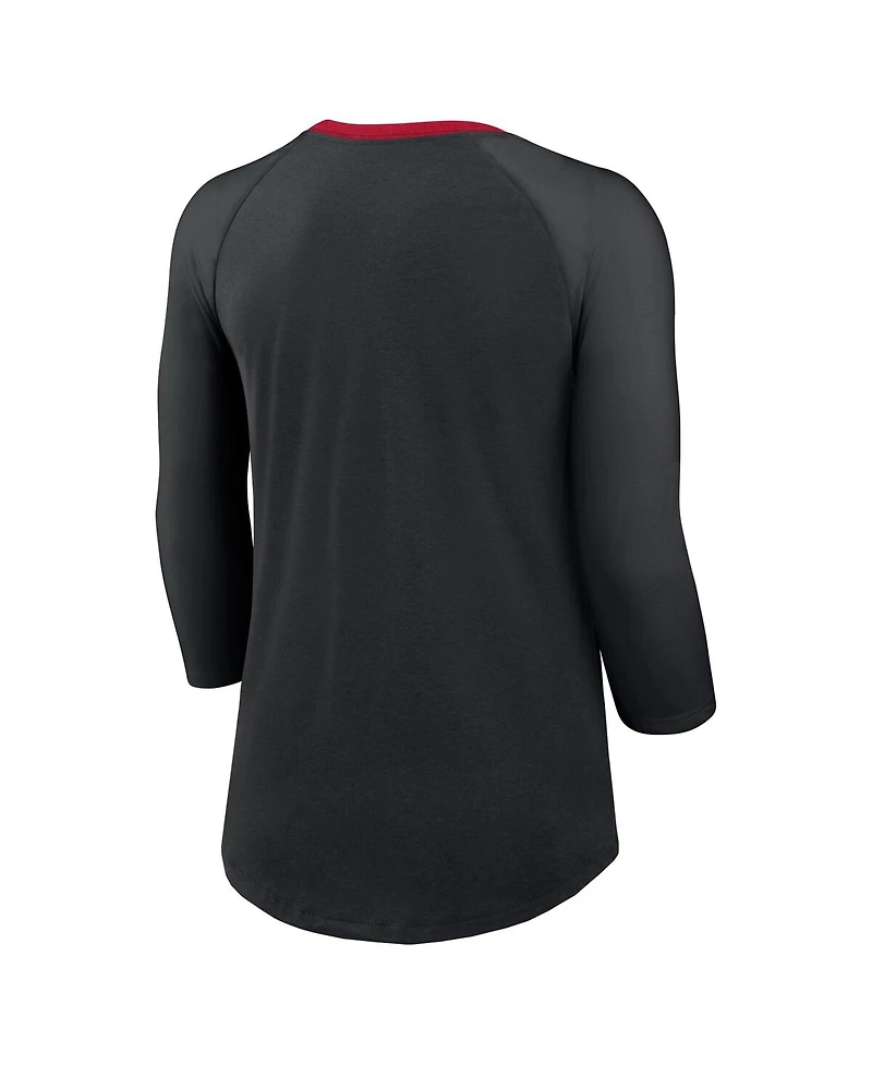 Nike Women's Black Atlanta Falcons Raglan 3/4 Sleeve T-Shirt