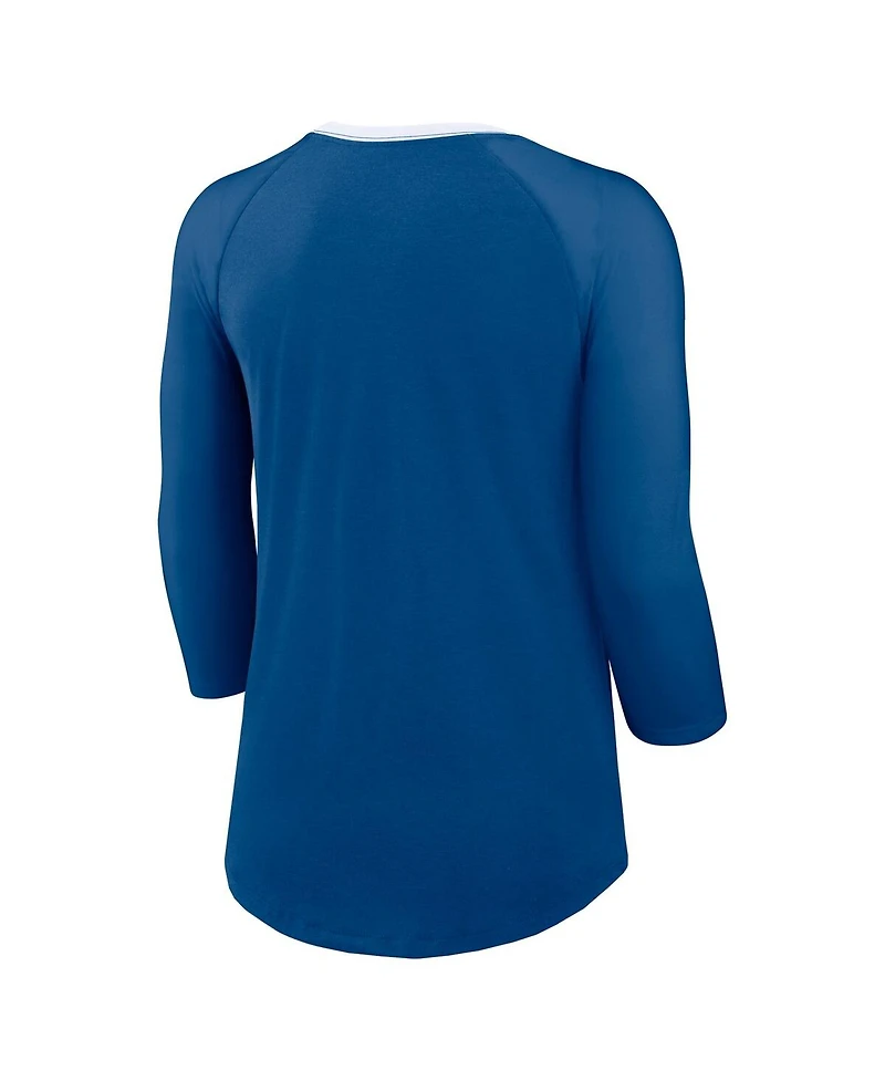 Nike Women's Royal Indianapolis Colts Raglan 3/4 Sleeve T-Shirt