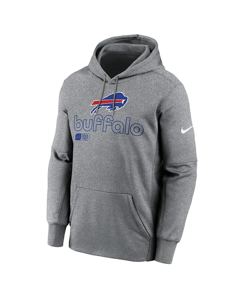Nike Men's Heather Gray Buffalo Bills Performance Pullover Hoodie