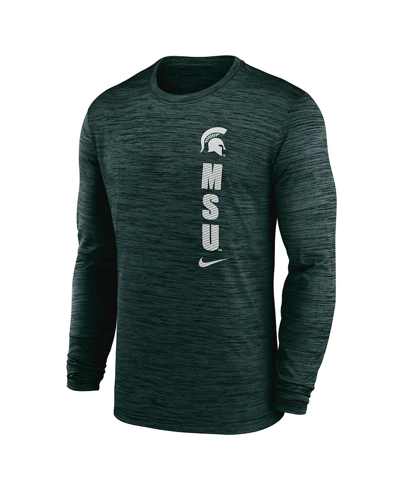 Nike Men's Green Michigan State Spartans 2024 Sideline Velocity Performance Long Sleeve T-Shirt