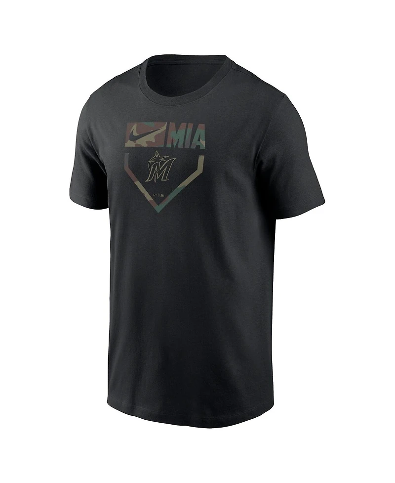 Nike Men's Black Miami Marlins Camo T-Shirt