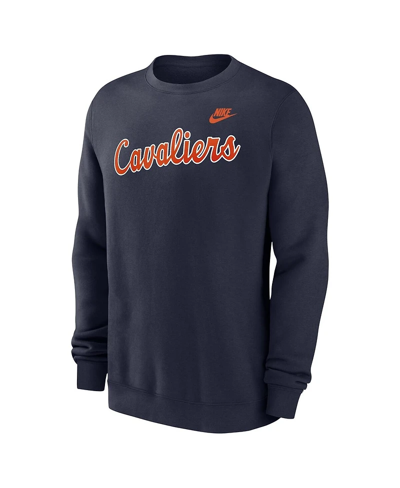 Nike Men's Navy Virginia Cavaliers Club Fleece Pullover Sweatshirt