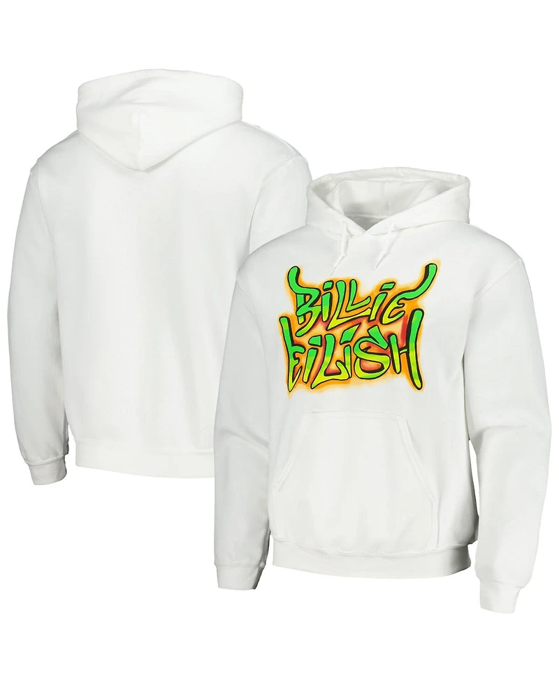 Bravado Men's and Women's White Billie Eilish Graffiti Pullover Hoodie