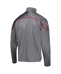 Adidas Men's Gray Nebraska Huskers Aeroready Knit Quarter-Snap Jacket