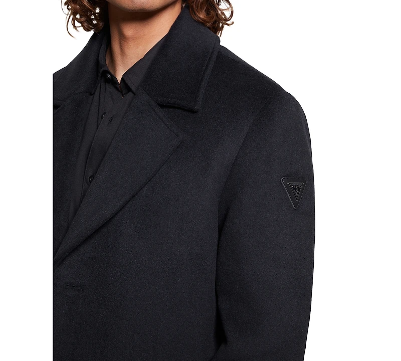 Guess Men's Wool Blend Coat with Removable Quilted Bib