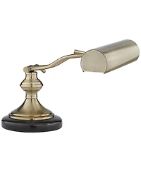 Regency Hill Traditional Piano Banker Desk Lamp Adjustable 12" High Black Marble Base Antique Brass Shade for Office Table