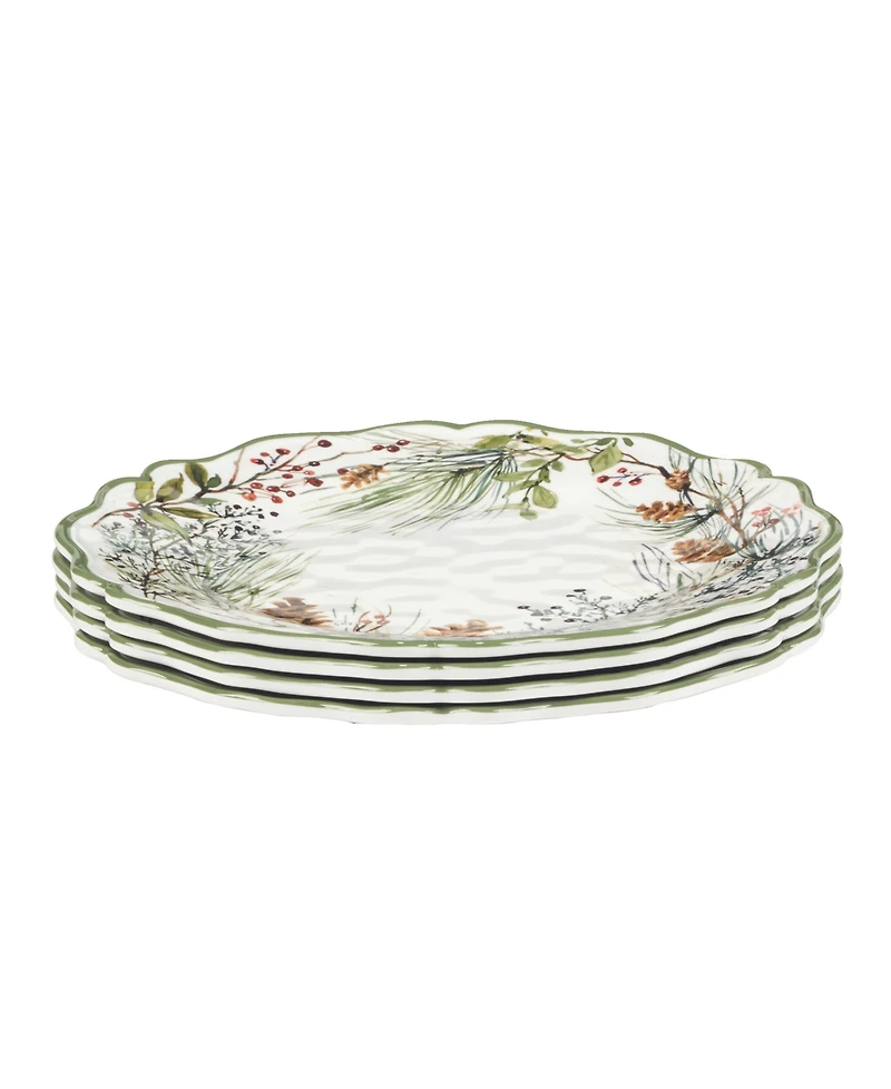 Certified International Winters Forest Dinner Plates, Set of 4