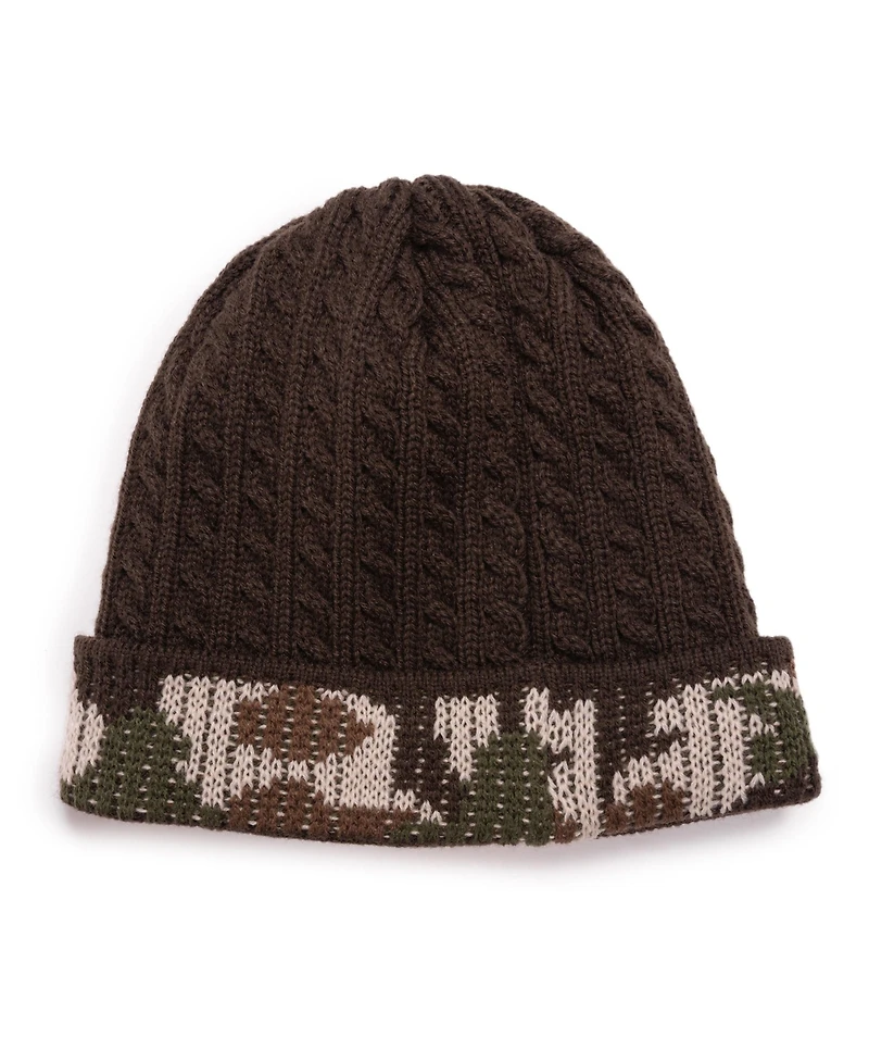 Muk Luks Men's Camo Cuff Cap, Navy, One