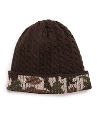 Muk Luks Men's Camo Cuff Cap, Navy, One