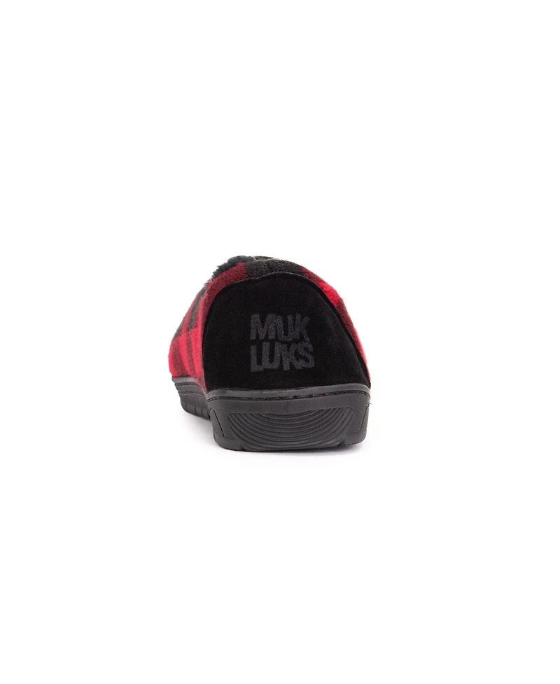 Muk Luks Men's John Slippers, Red/Black, L (12-13)