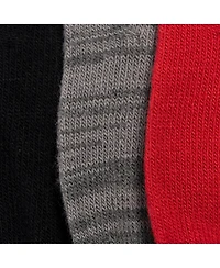 Muk Luks Womens 3 Pair Pack of Gloves, Red/Grey/Black, One Size