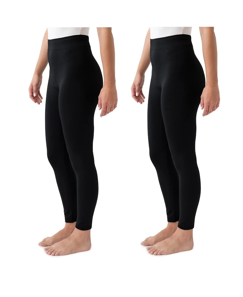 Muk Luks Women's 2 Pack of Leggings, Charcoal/Black, 2X/3X