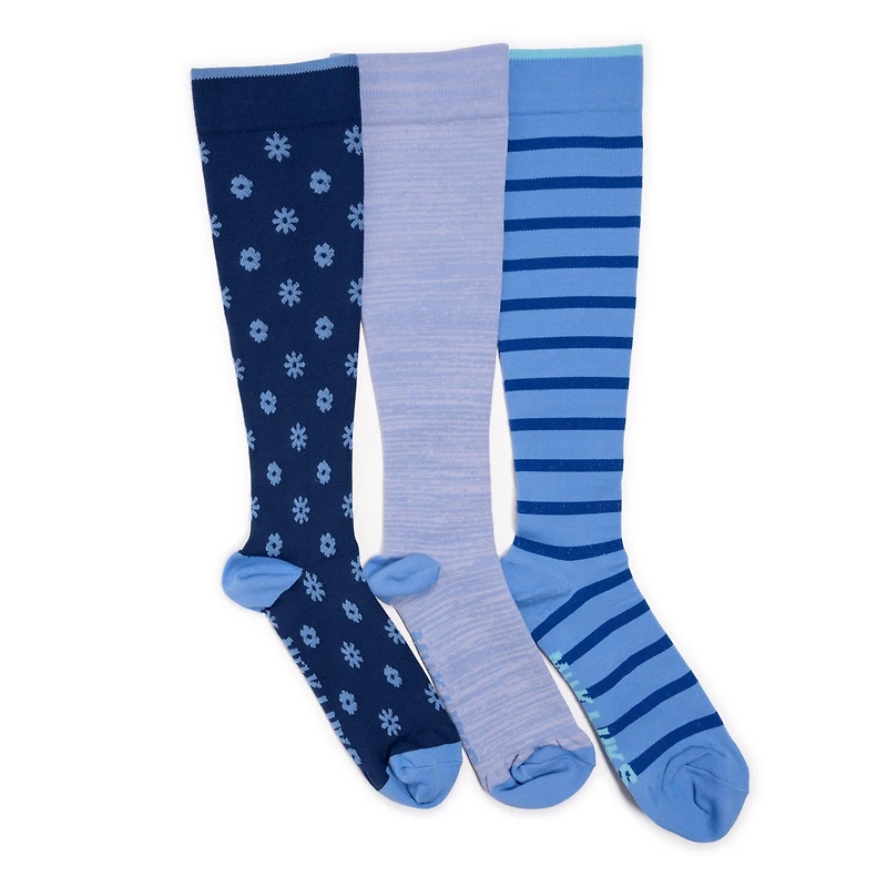 Muk Luks Women's 3 Pair Pack Compression Socks