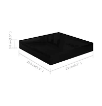 vidaXL Floating Wall Shelves 2 pcs High Gloss Black 9.1"x9.3"x1.5" Mdf