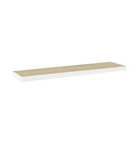 Floating Wall Shelf Oak and White 35.4"x9.3"x1.5" Mdf