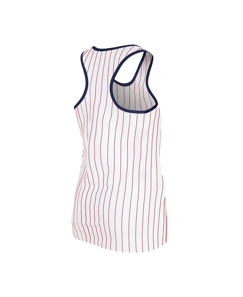 New Era Women's White St. Louis Cardinals Sequin Pinstripe Racerback Tank Top
