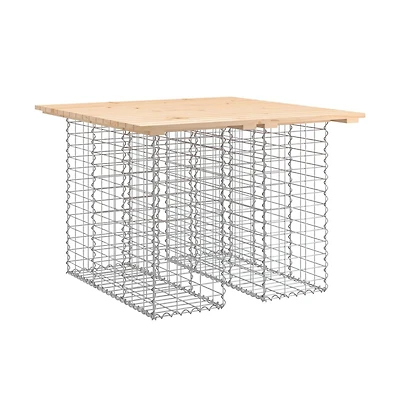 vidaXL Patio Bench Gabion Design 39.4"x40.2"x28.3" Solid Wood Pine