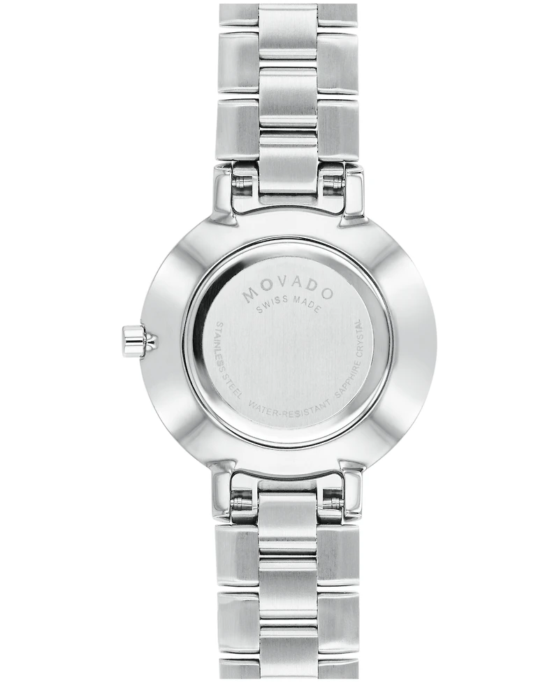 Movado Women's Faceto Swiss Quartz Stainless Steel Diamond Accent Watch 28mm