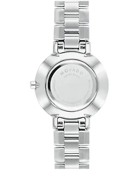 Movado Women's Faceto Swiss Quartz Stainless Steel Diamond Accent Watch 28mm