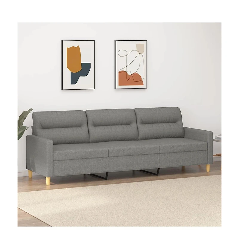 vidaXL 3-Seater Sofa Dark Gray 82.7" Fabric