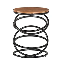 vidaXL End Table 15.7"x15.7"x20.5" Solid Acacia Wood