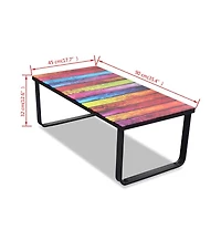 vidaXL Coffee Table with Rainbow Printing Glass Top