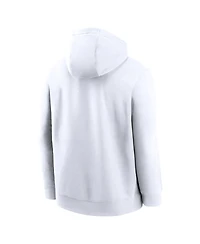 Nike Men's White Lsu Tigers Primetime Evergreen Club Fleece Pullover Hoodie