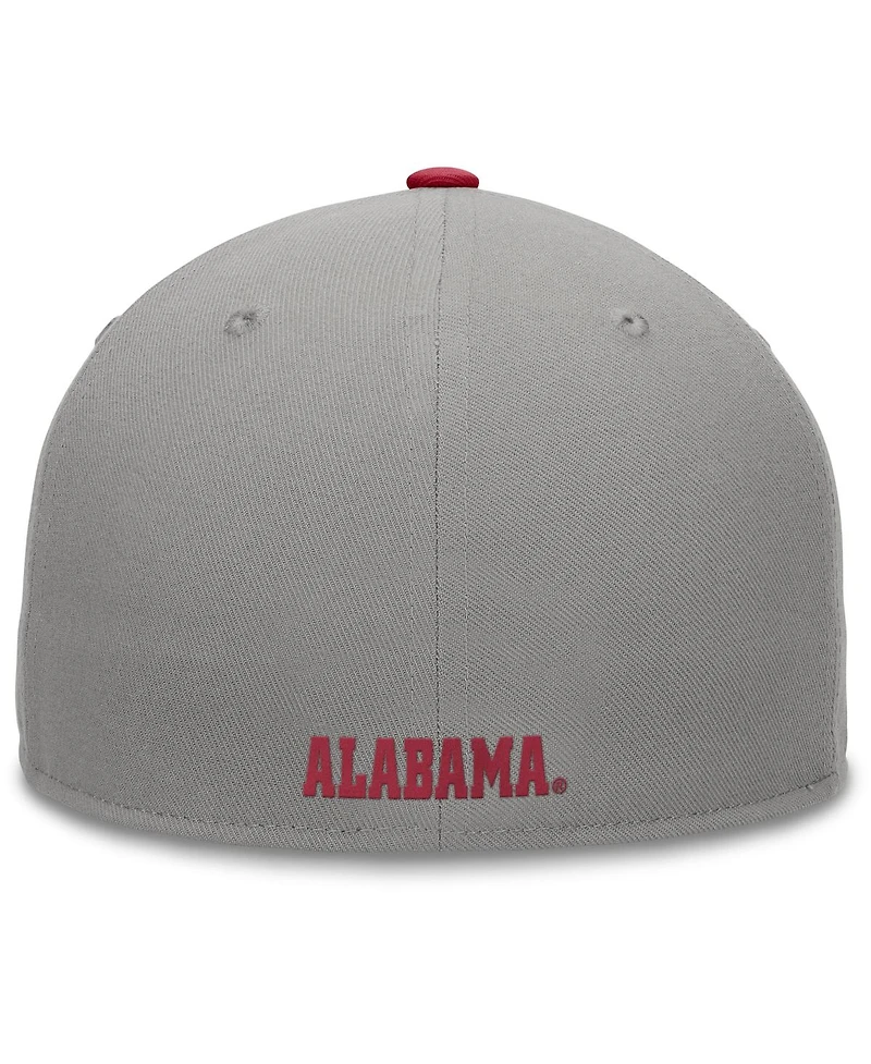 Top of the World Men's Gray/Crimson Alabama Crimson Tide Rally Two-Tone Fitted Hat