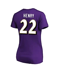 Fanatics Women's Derrick Henry Purple Baltimore Ravens Plus Name Number V-Neck T-Shirt