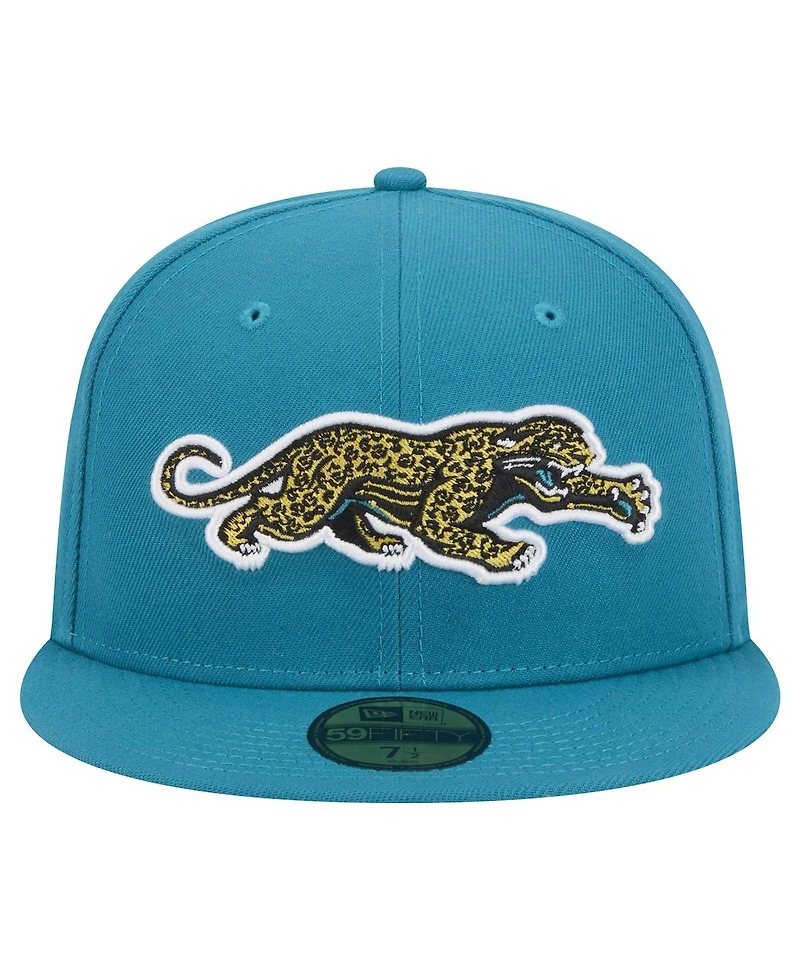 New Era Men's Teal Jacksonville Jaguars Throwback Crawl Omaha 59FIFTY Fitted Hat
