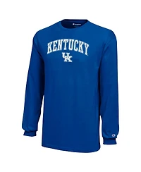 Champion Big Boys and Girls Royal Kentucky Wildcats Arch Over Logo Long Sleeve T-Shirt