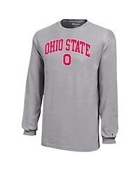 Champion Big Boys and Girls Gray Ohio State Buckeyes Arch Over Logo Long Sleeve T-Shirt