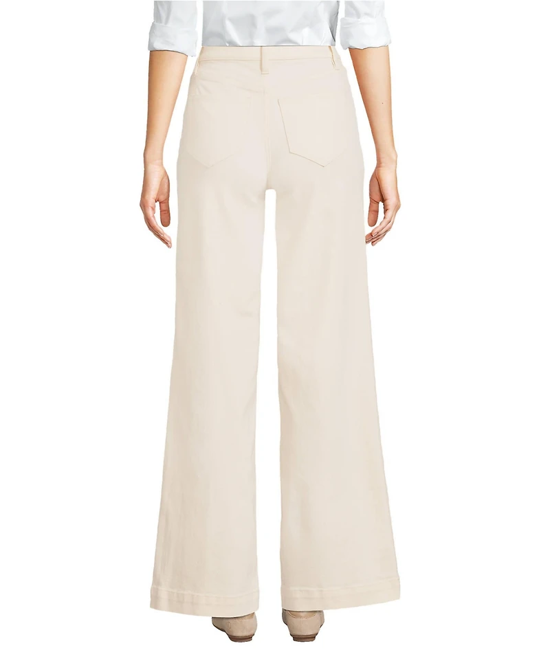 Lands' End Women's Recycled Denim High Rise Wide Leg Jeans