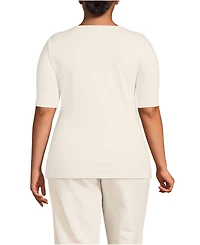 Lands' End Women's Plus Lightweight Jersey Tie Front Top