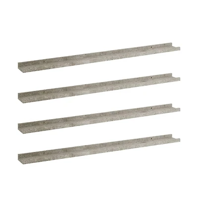 vidaXL Wall Shelves 4 pcs Concrete Gray 39.4"x3.5"x1.2"