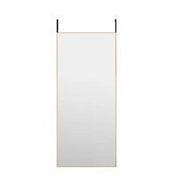 vidaXL Door Mirror Gold 15.7"x39.4" Glass and Aluminum