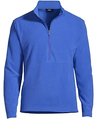 Lands' End Men's Thermacheck 100 Fleece Quarter Zip Pullover Top