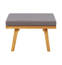 Patio Footstool with Cushion 23.6"x23.6"x11.4" Solid Acacia Wood