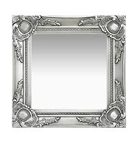 vidaXL Wall Mirror Baroque Style 15.7"x15.7"Silver