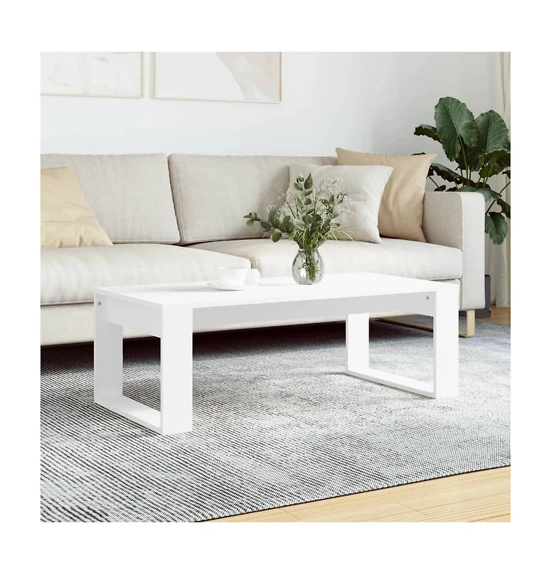 Coffee Table White 40.2"x19.7"x13.8" Engineered Wood