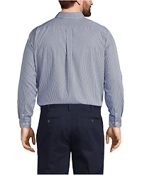 Lands' End Men's Big and Tall Traditional Fit Pattern No Iron Supima Pinpoint Buttondown Collar Dress Shirt
