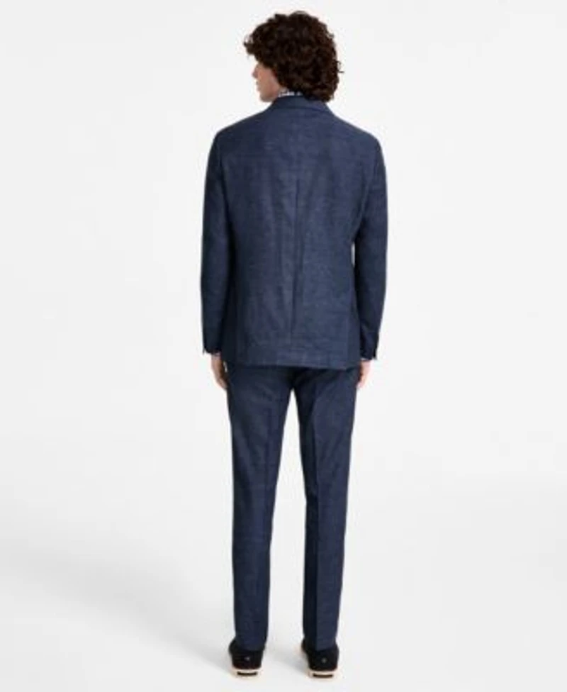 Tommy Hilfiger Mens Modern Fit Double Breasted Linen Suit Separates