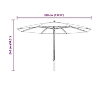 Garden Parasol with Wooden Pole 137.8" Anthracite