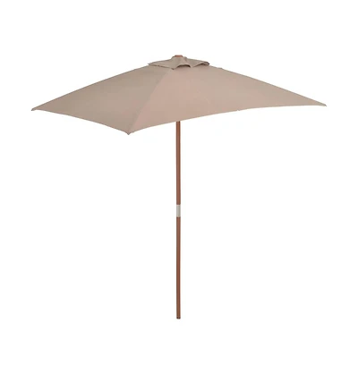 Outdoor Parasol with Wooden Pole 59.1"x78.7" Taupe