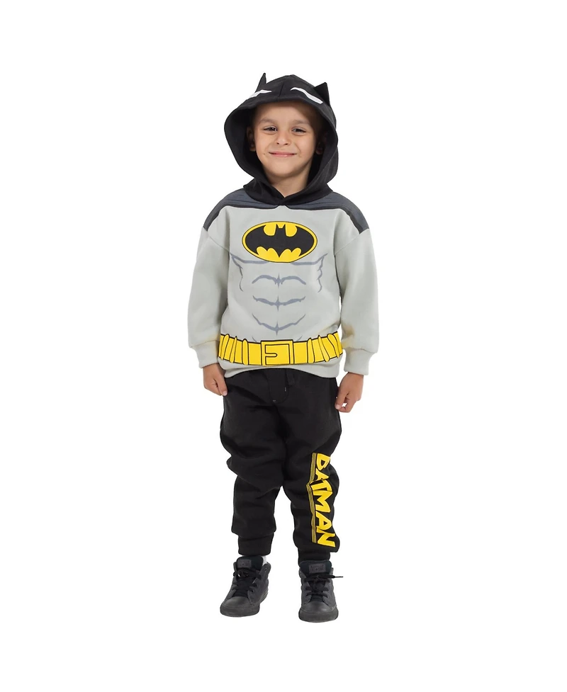 Dc Comics Boys Justice League Superman Batman Fleece Pullover Hoodie and Pants Outfit Set to