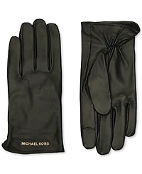 Michael Kors Women's Logo Detail Leather Tech Gloves