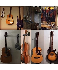 5 Core Guitar Wall Mount Hangers Display Wall Hook w Screws Soft Padding Holder for All Guitars - 2PCS