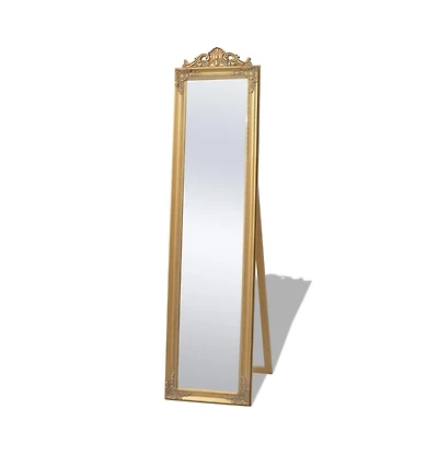 vidaXL Free-Standing Mirror Baroque Style 63"x15.7" Gold