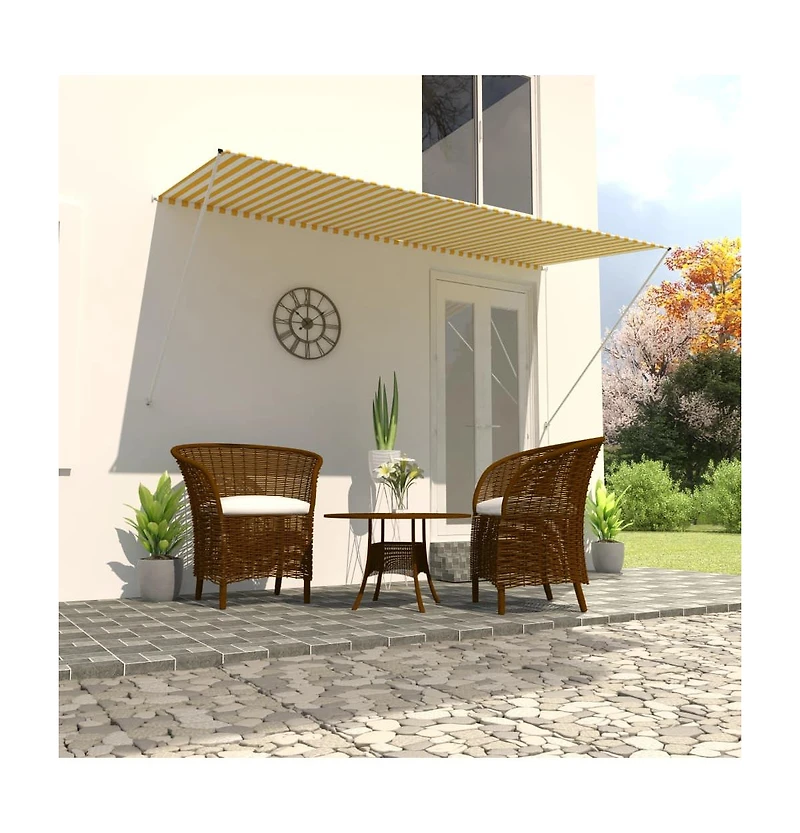 Retractable Awning 118.1"x59.1" Yellow and White