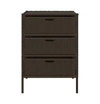 vidaXL Patio Storage Cabinet Brown 21.7"x23.2"x31.5" Poly Rattan